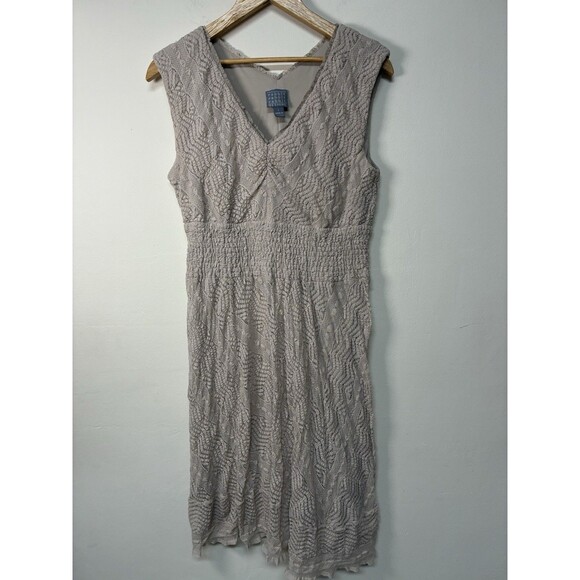 Run Rabbit Dresses & Skirts - Rabbit Rabbit Rabbit Designs Midi Dress Sleeveless  V-NeckTan Lace Stretchy L